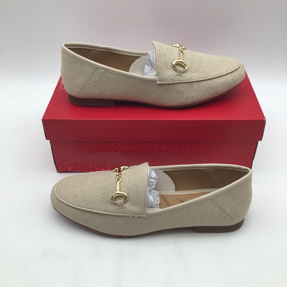 Kelly & Katie Pamina Womens Bit Loafers Natural Horsebit Flats‎ Size 7.5 M NEW